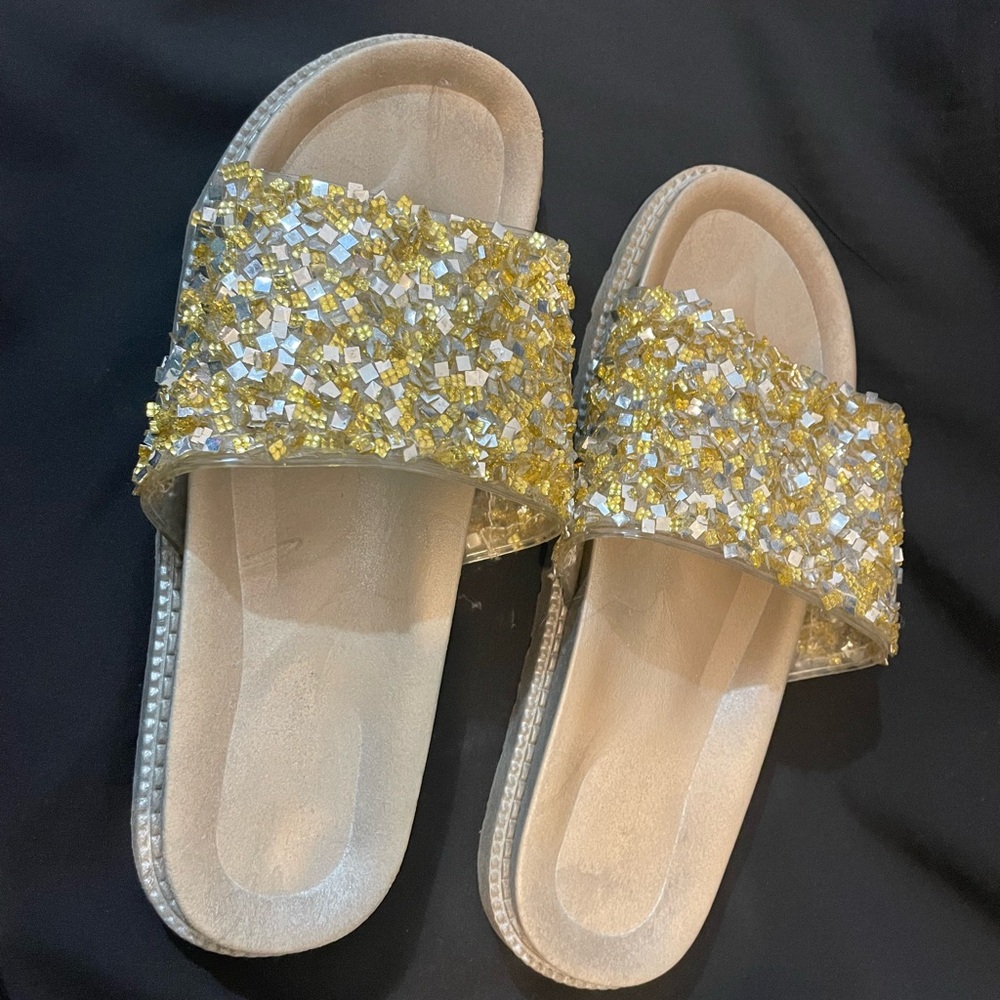 Forever  Gold and Silver Embellished Sandals